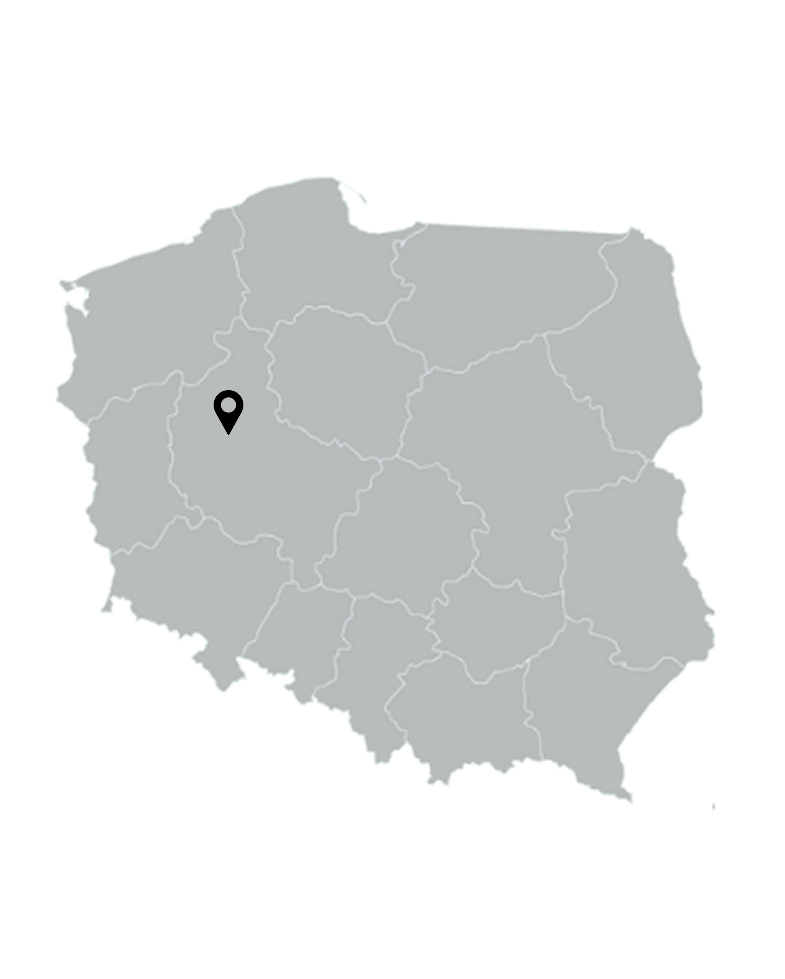 mapa Polski z zaznaczoną lokalizacją Poznania