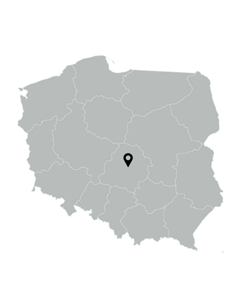 mapa Polski z zaznaczoną lokalizacją miasta Lódź