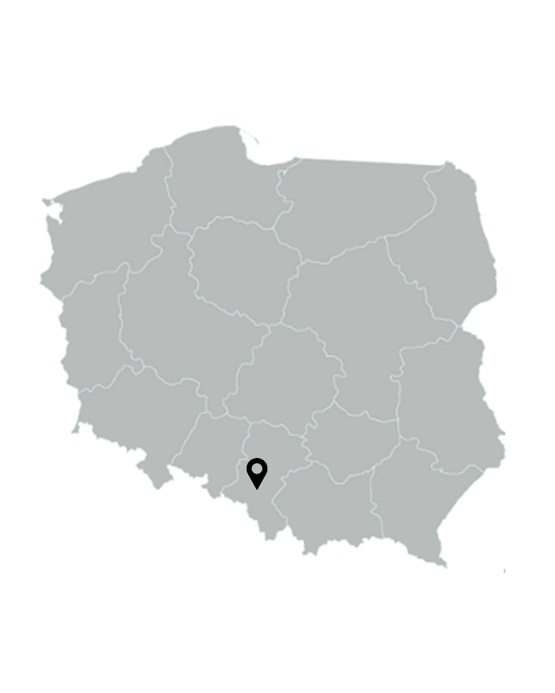 mapa Polski z zaznaczoną lokalizacją miasta Rybnik