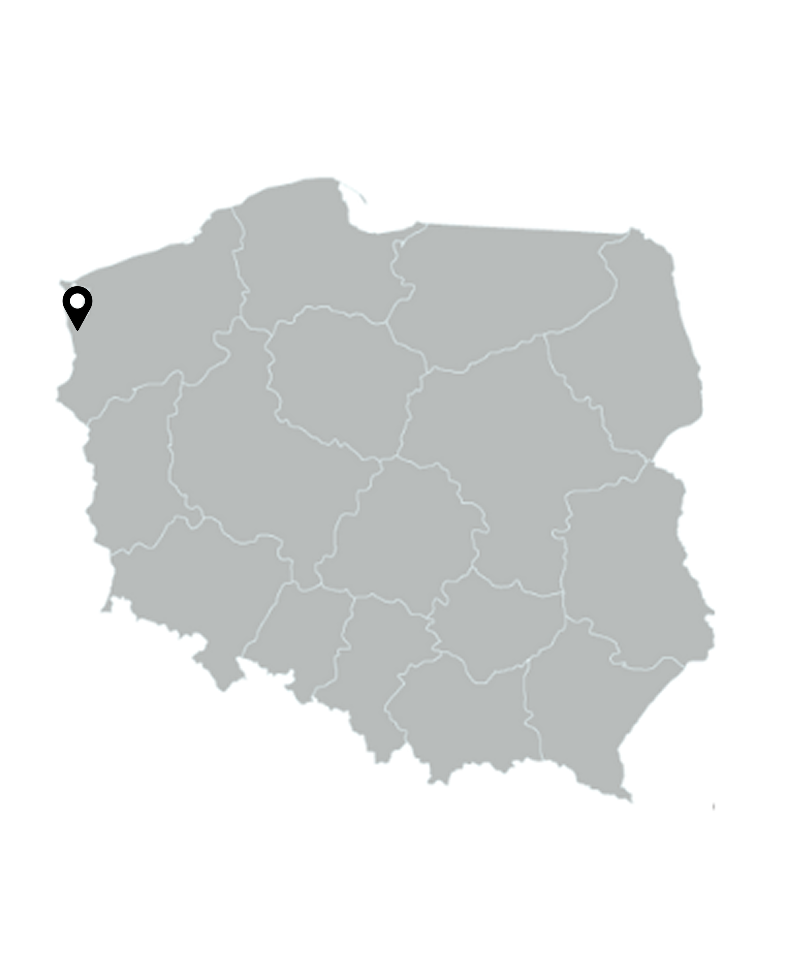 mapa Polski z zaznaczoną lokalizacją miasta Szczecin