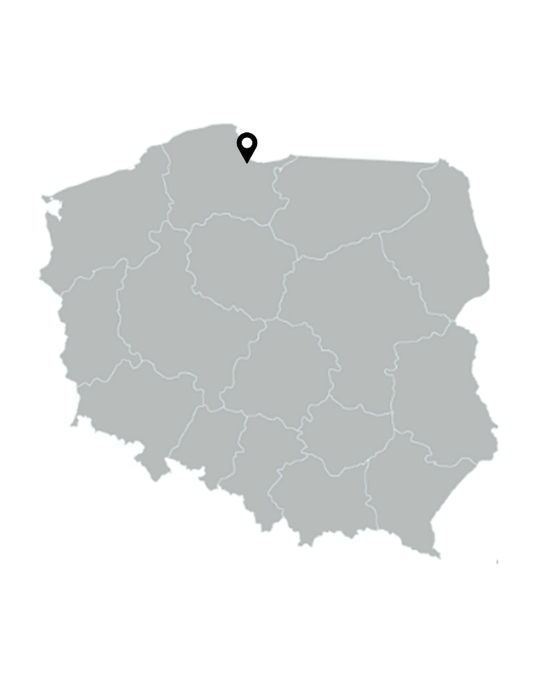 mapa Polski z zaznaczoną lokalizacją Gdańska