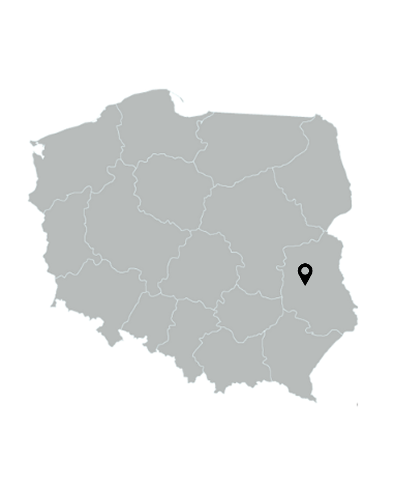 mapa Polski z zaznaczoną lokalizacją Lublina