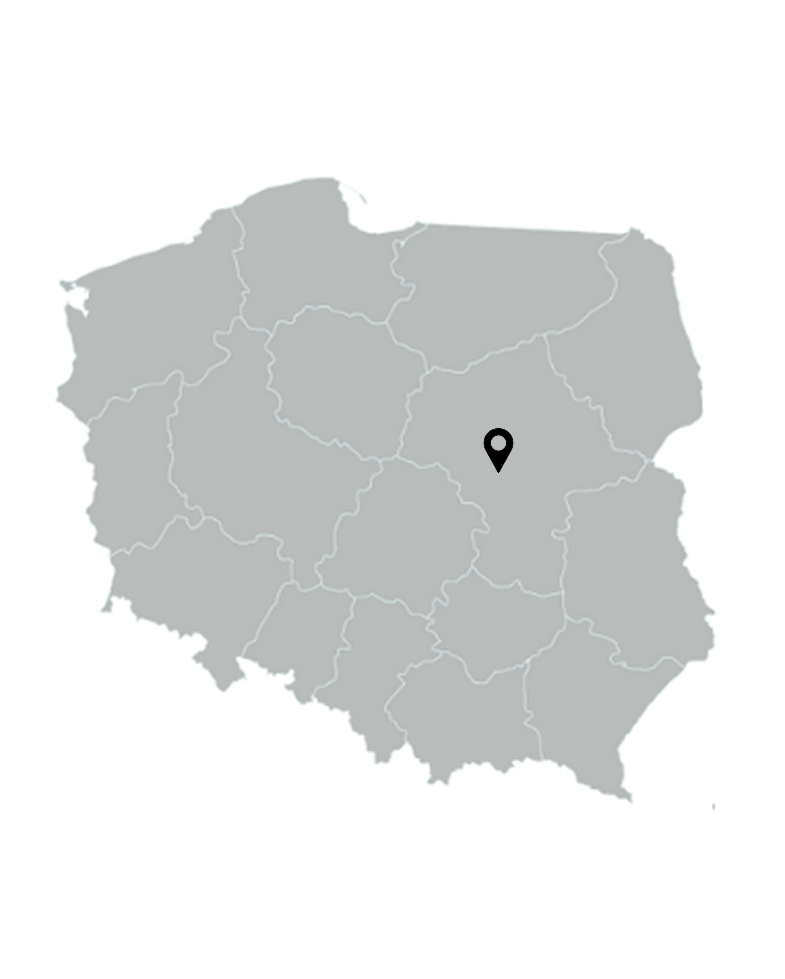 mapa Polski z zaznaczoną lokalizacją Warszawy