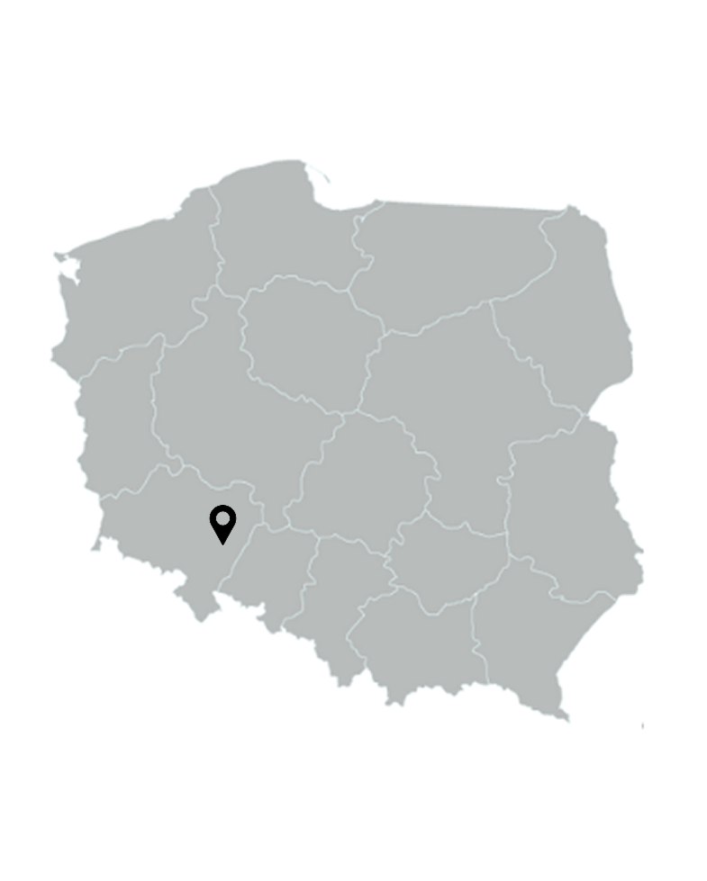 mapa Polski z zaznaczoną lokalizacją Wrocławia