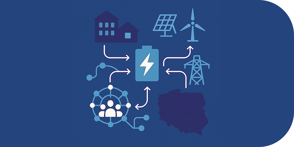Grafika przedstawiająca schemat community energy.
