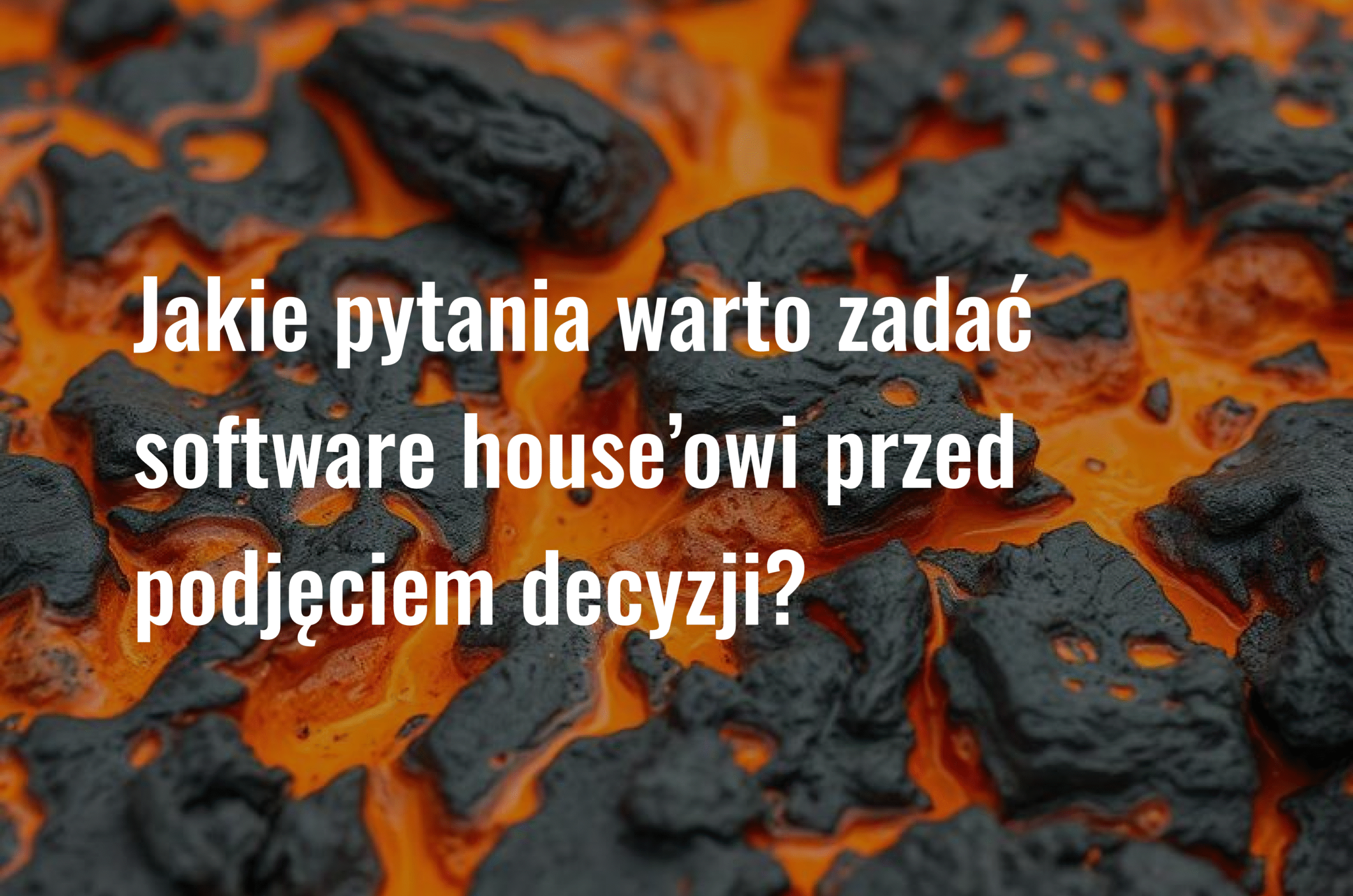 Miniatura w stylu abstrakcyjnym, przedstawia tytuł artykułu "Jakie pytania warto zadać software house’owi przed podjęciem decyzji?".