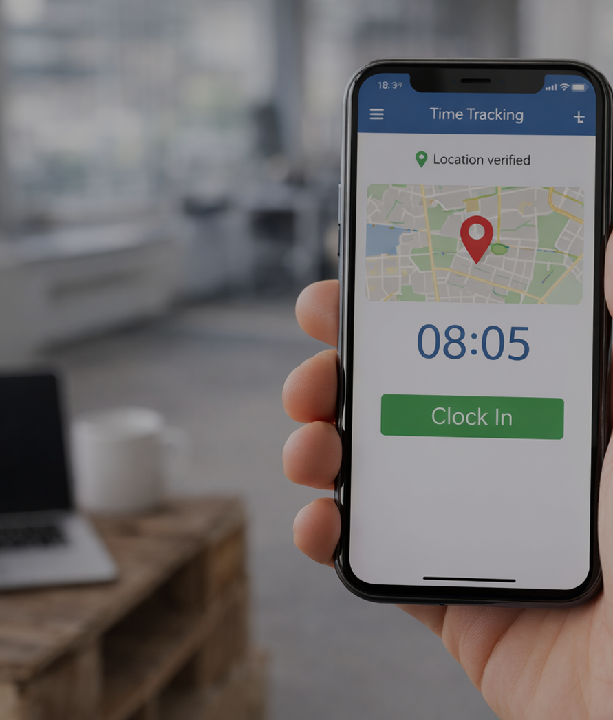 Mobilna rejestracja czasu pracy z weryfikacją lokalizacji pracownika