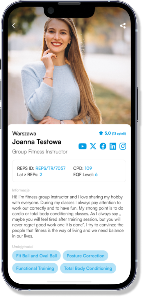 Widok mobilny aplikacji REPs Polska