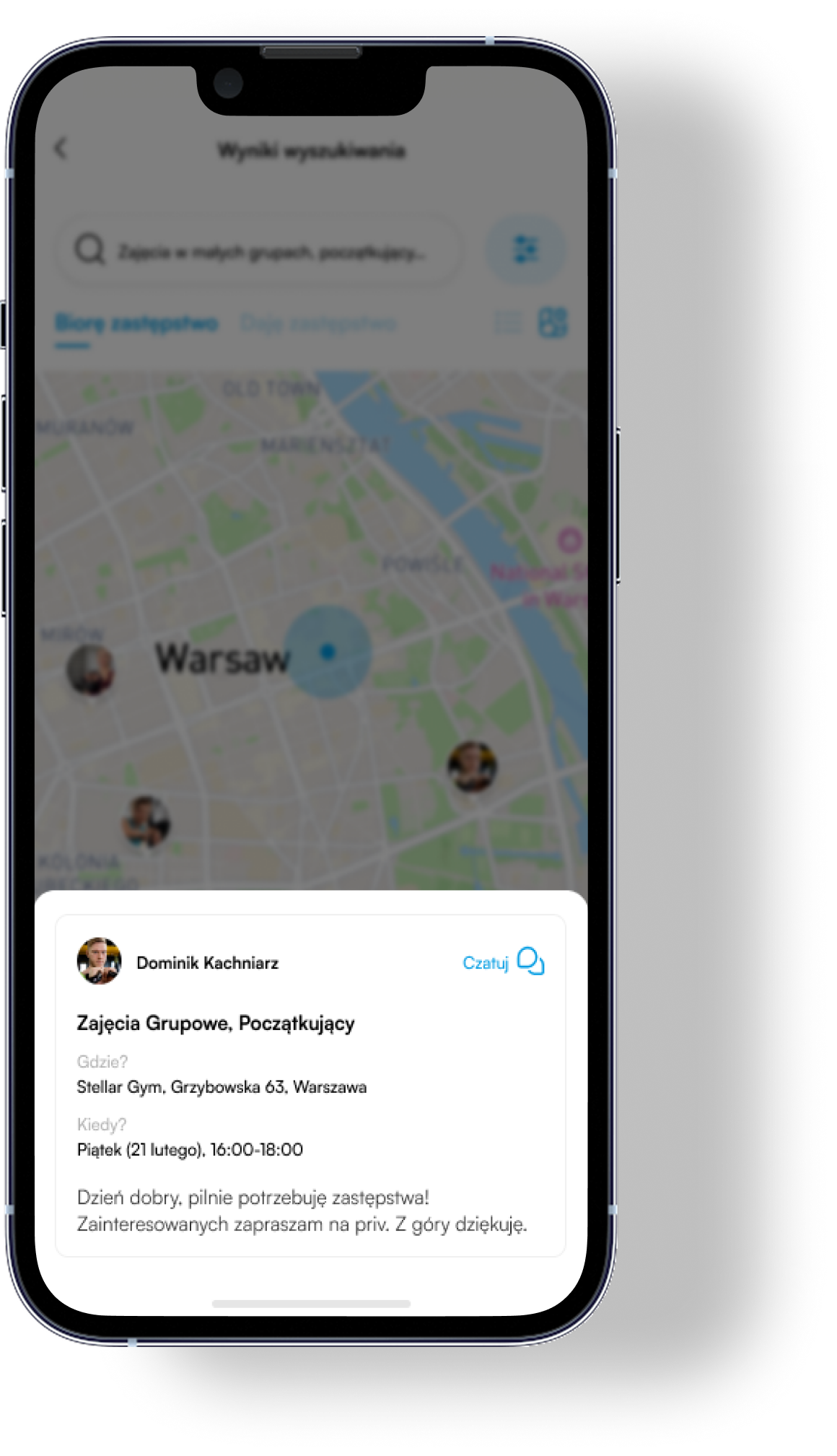 Widok mobilny aplikacji REPs Polska
